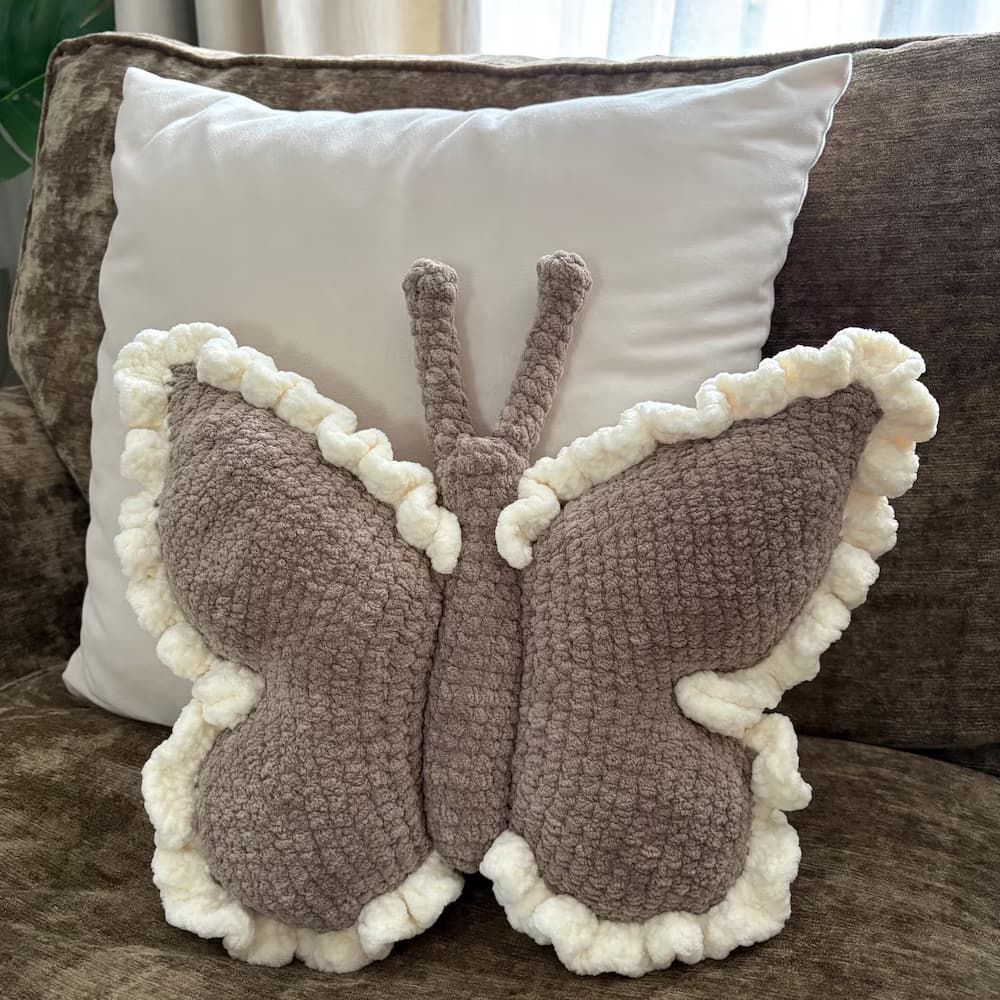 Schmetterling Kissen Häkelanleitung