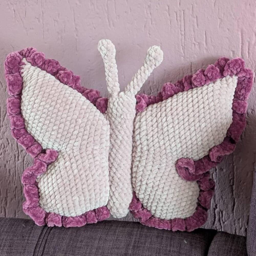 Schmetterling Kissen Häkelanleitung